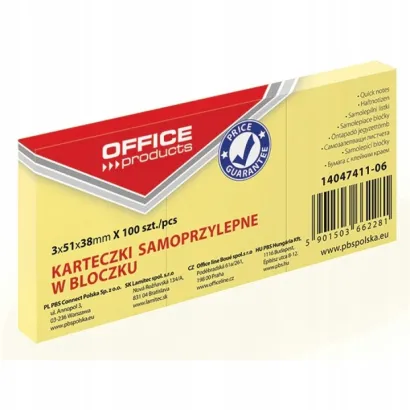 Karteczki Samoprzylepne 38x51 a'3 Office