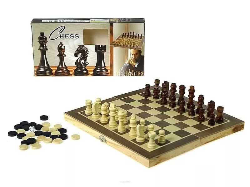 Szachy i warcaby drewniane Adar