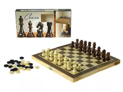 Szachy i warcaby drewniane Adar