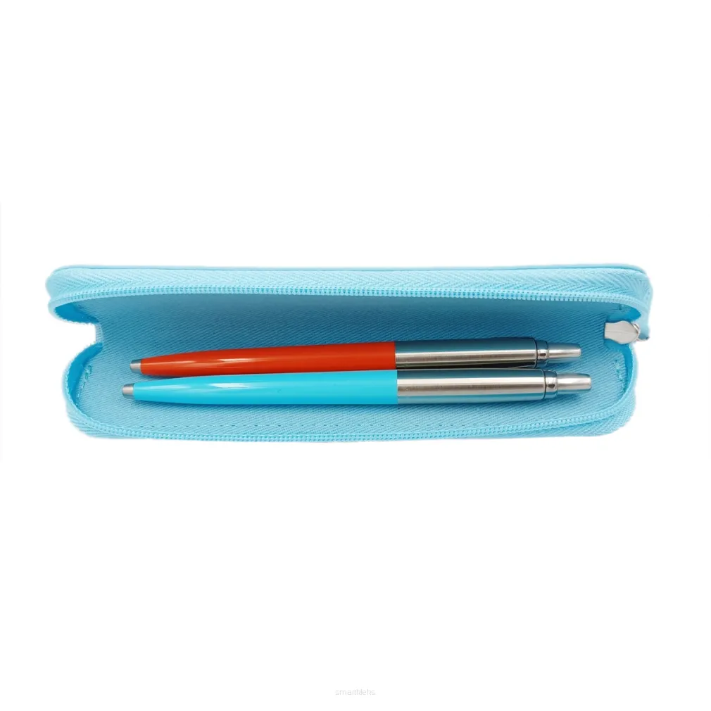 Zestaw Parker Jotter Błękitny i Pomarańczowy + Niebieskie Etui SmartKleks.pl