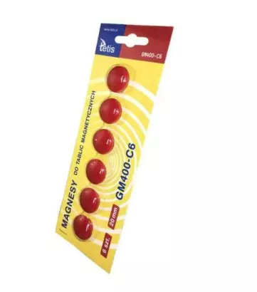Magnesy 20mm Czerwone GM400-C6 6szt Tetis
