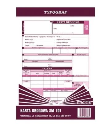 Karta Drogowa SM 101 Typograf 02063