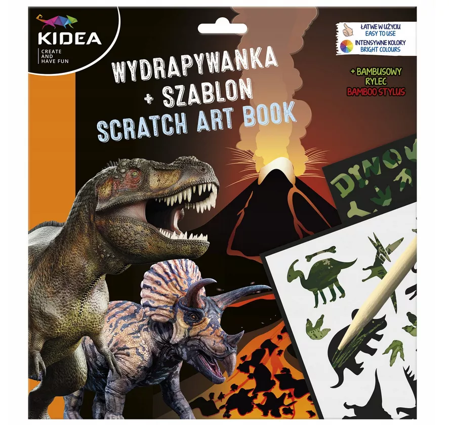 Wydrapywanka Dinozaur + Szablon Kidea smartkleks.pl