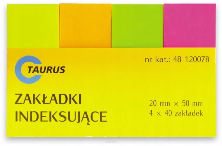 Zakładki Indeksujące Papierowe 4x40 Zakładek Neonowe  SmartKleks.pl