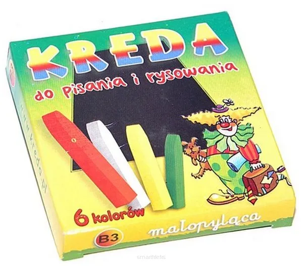 Kreda kolorowa kwadratowa 6 sztuk 