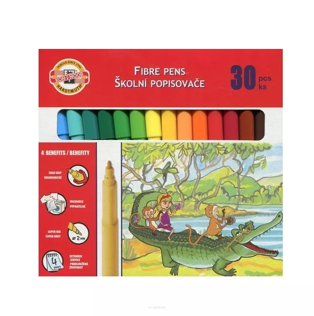 Flamastry Mazaki Koh-I-Noor 30szt smartkleks.pl