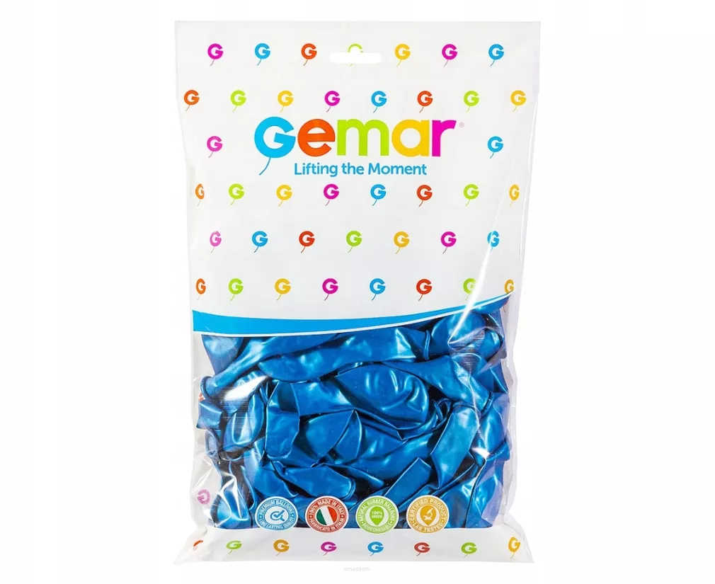 Balony 100 sztuk Metalizowane Granatowe Gemar