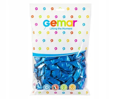 Balony 100 sztuk Metalizowane Granatowe Gemar