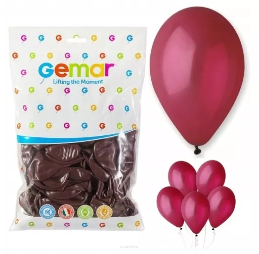 Balony 100 sztuk Pastelowe Bordowe Gemar
