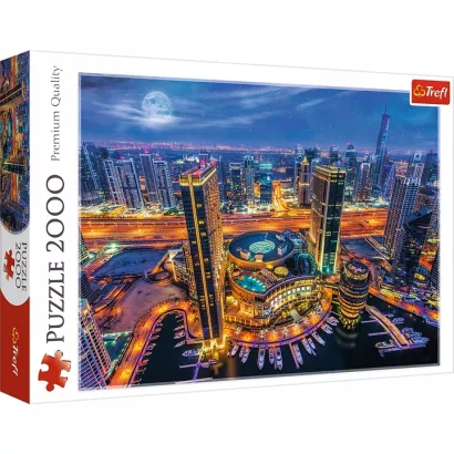 Puzzle Trefl 2000 Elementów Widok Miasta Światła Dubaju  SmartKleks.pl