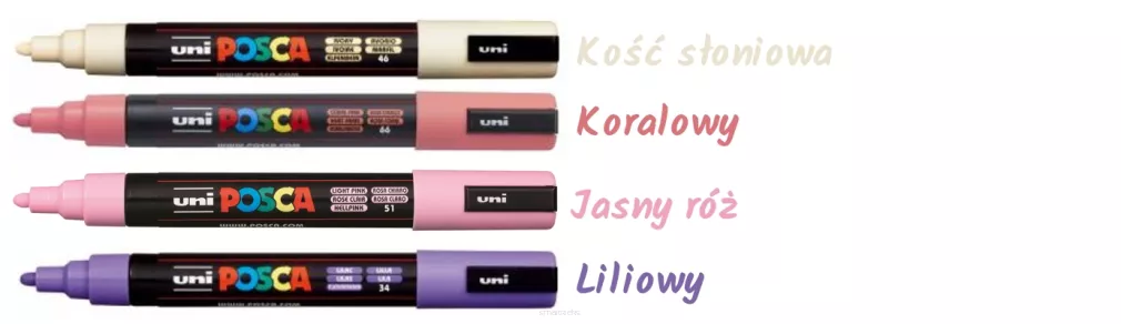 Zestaw Pisaki Posca PC-5M Pastelowe Kolory 4 Kolory SmartKleks.pl