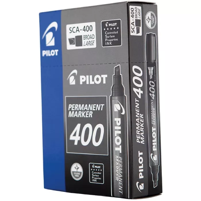 12 x Marker Permanentny Ścięty Pilot SCA-400 Czarny smartkleks.pl