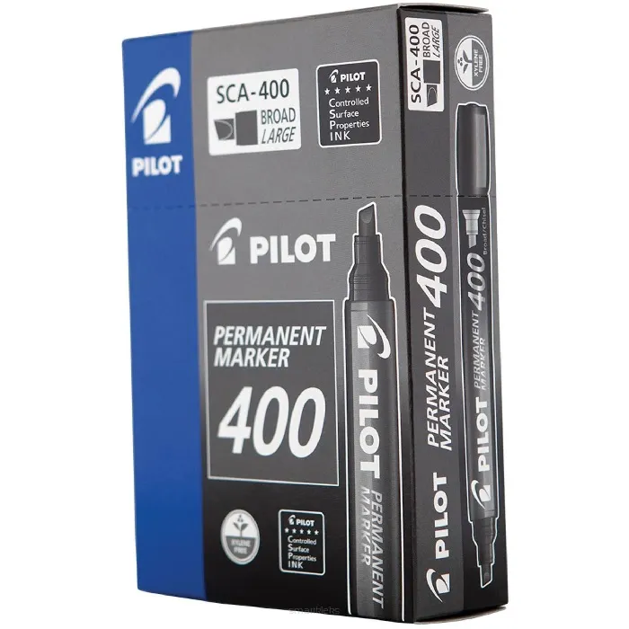 12 x Marker Permanentny Ścięty Pilot SCA-400 Czarny smartkleks.pl