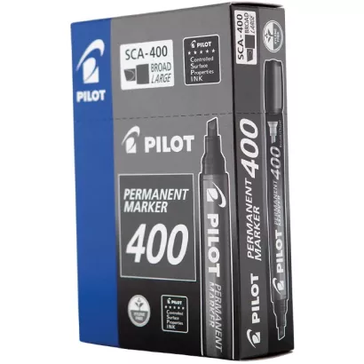 12 x Marker Permanentny Ścięty Pilot SCA-400 Czarny