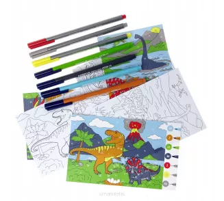 Cienkopisy Staedtler Triplus + Kolorowanka Zestaw Dinozaur