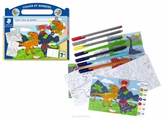 Cienkopisy Staedtler Triplus + Kolorowanka Zestaw Dinozaur