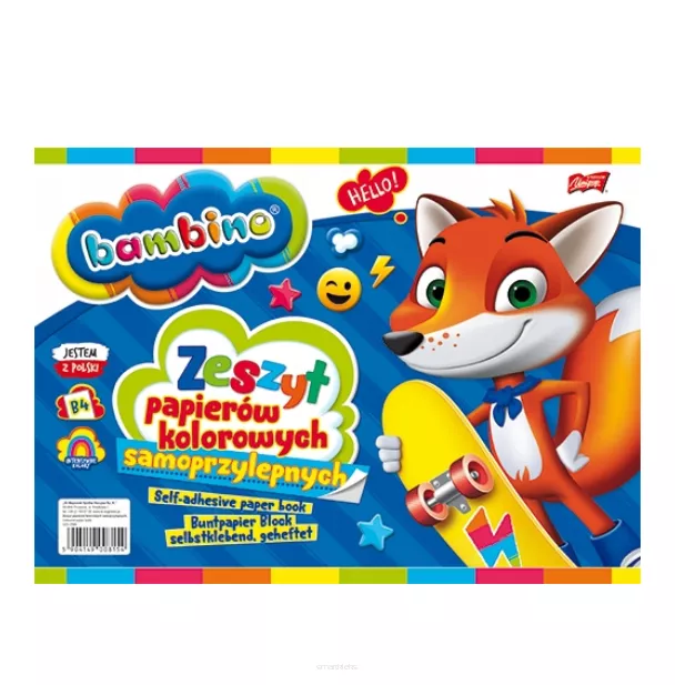 Zeszyt Papierów Kolorowych Samoprzylepnych B4 Bambino