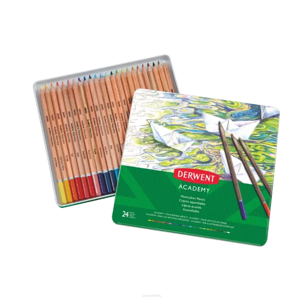 Kredki Akwarelowe Derwent Academy 24szt  Metal smartkleks.pl