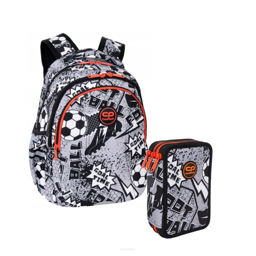 Plecak Szkolny JOY CoolPack Grey Ball z Wyposażonym Piórnikiem