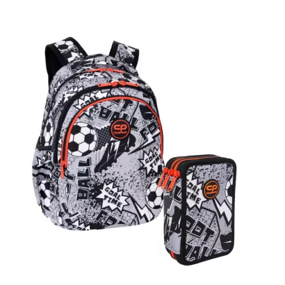 Plecak Szkolny JOY CoolPack Grey Ball z Wyposażonym Piórnikiem