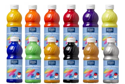 Płynny Gwasz Farba Plakatowa Redimix 500ml. Zestaw 12szt Złota Srebrna