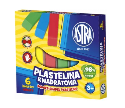Plastelina Astra Kwadratowa 6 Kolorów