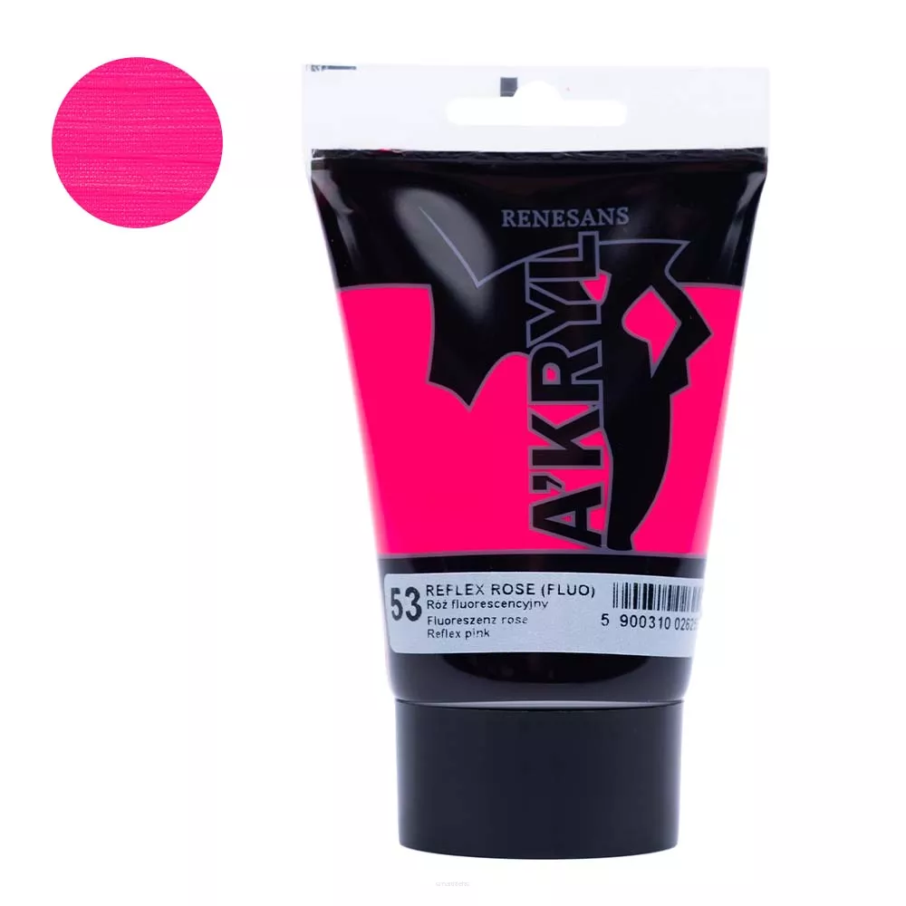Farba Akrylowa Renesans 100ml 53 Róż Fluorescencyjna