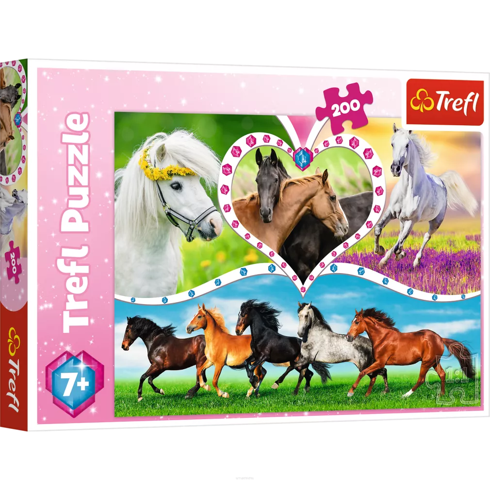 Puzzle Trefl 200 Elementów Piękne konie SmartKleks.pl