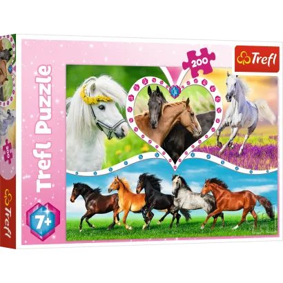 Puzzle Trefl 200 Elementów Piękne konie