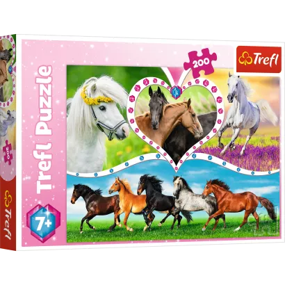 Puzzle Trefl 200 Elementów Piękne konie SmartKleks.pl