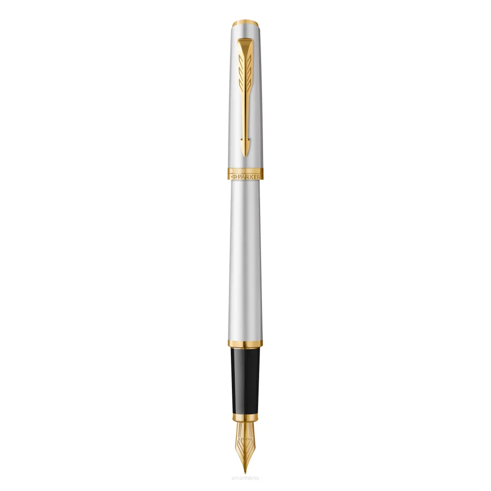 Parker Meridian Pióro wieczne Lakier chromowany ze złotymi wykończeniami Średnia końcówka 2231385
