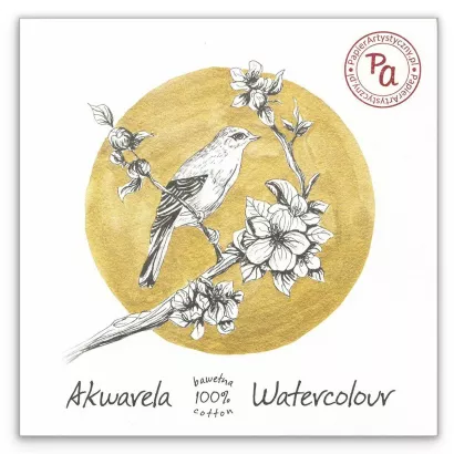 Blok do akwareli "Sójka” 300g/m² Bawełna 100% 20x20cm