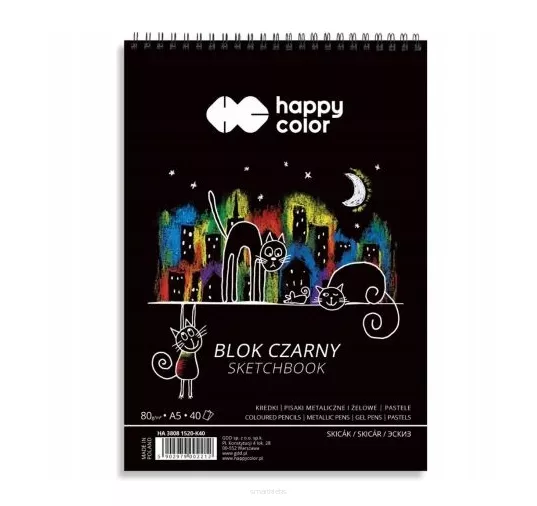 Blok Czarny A5 Happy Color 80g smartkleks.pl