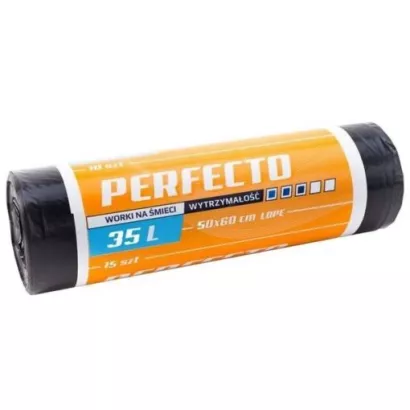 PERFECTO Worki na śmieci LDPE czarne 35 l, 15szt