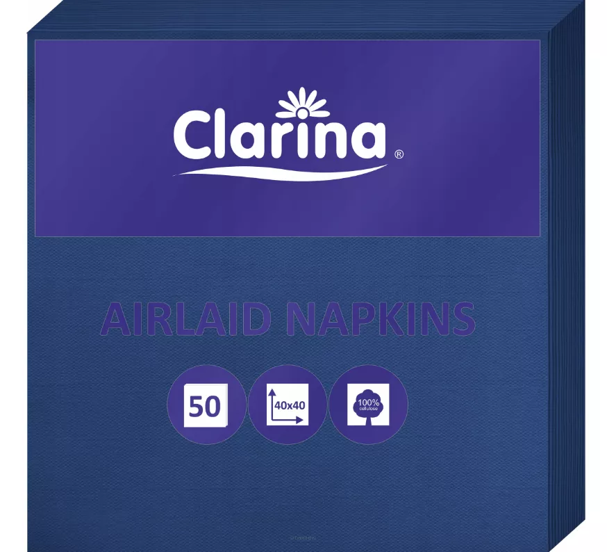 Serwetki Flizelinowe Ciemnoniebieski Granat 40x40 50szt Clarina