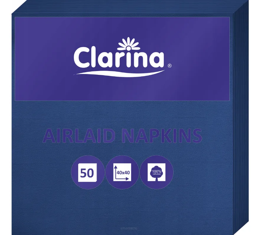 Serwetki Flizelinowe Ciemnoniebieski Granat 40x40 50szt Clarina