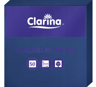 Serwetki Flizelinowe Ciemnoniebieski Granat 40x40 50szt Clarina