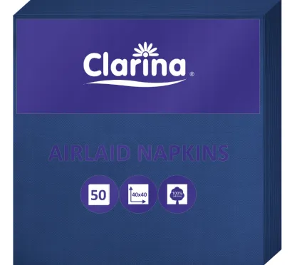 Serwetki Flizelinowe Ciemnoniebieski Granat 40x40 50szt Clarina