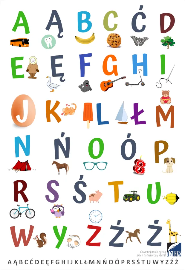 Plakat Edukacyjny Alfabet Obrazki A3+ smartkleks.pl