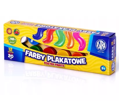 Farby Plakatowe Astra 12 kolorów