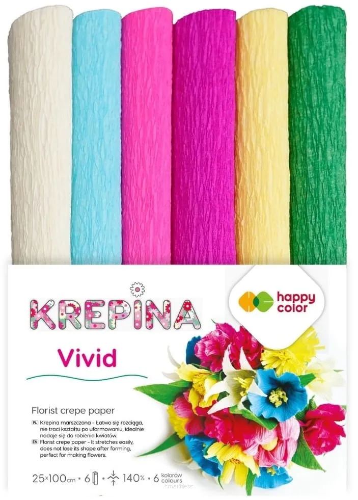 Krepina Krepa Dekoracyjna Do Tworzenia Kwiatów Happy Color Vivid smartkleks.pl