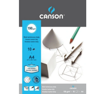 Blok techniczny biały A4 10 kartek Canson 190g/m2