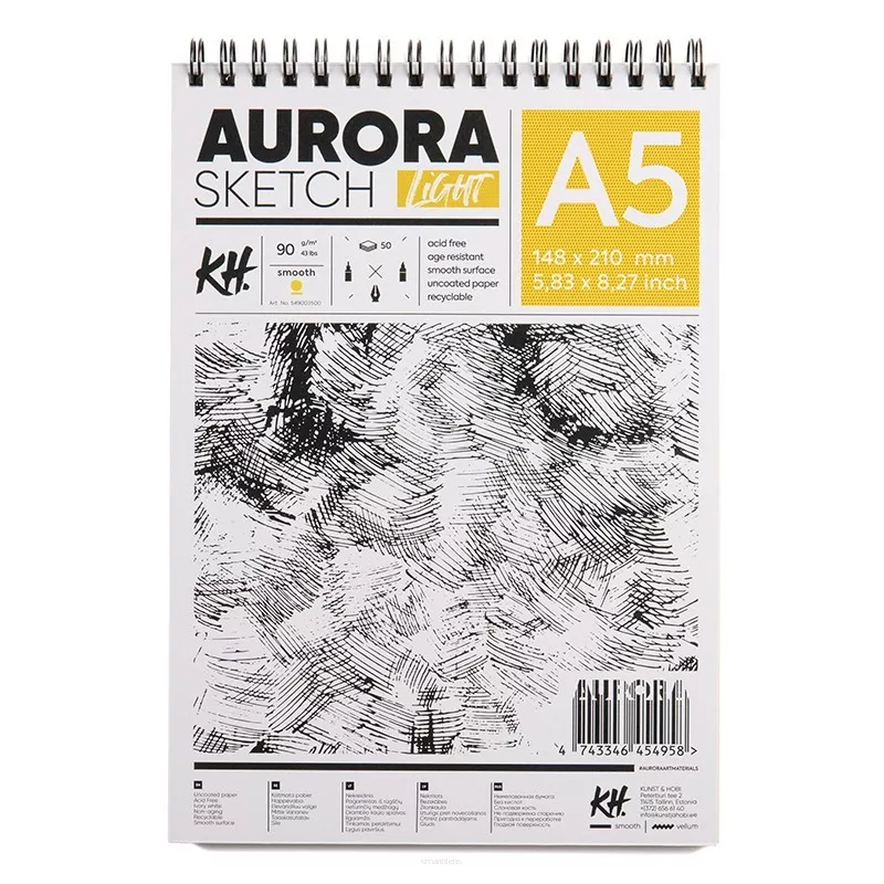 Szkicownik Spirala Aurora Sketch Light A5 90g smartkleks.pl