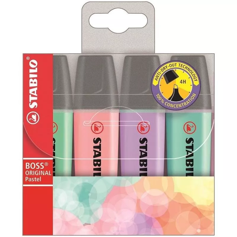 Zakreślacze Stabilo Boss Original Pastel 4szt. SmartKleks.pl