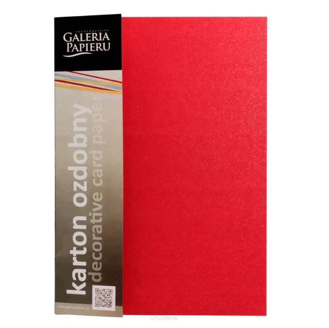 Karton Ozdobny Mika Metalic Czerwony A4 Galeria Papieru smartkleks.pl