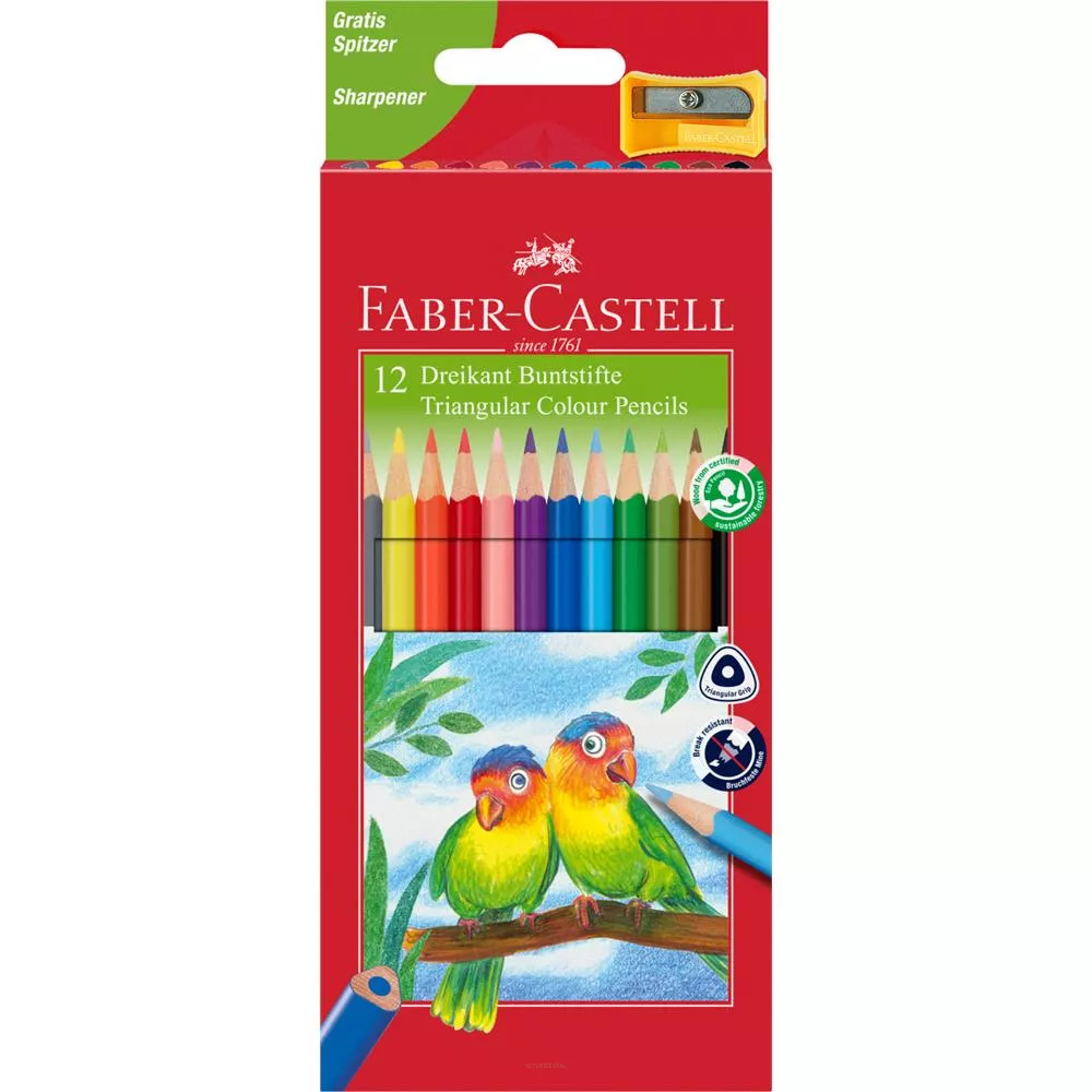 Kredki trójkątne Eco Faber-Castell 12 kolorów smartkleks.pl