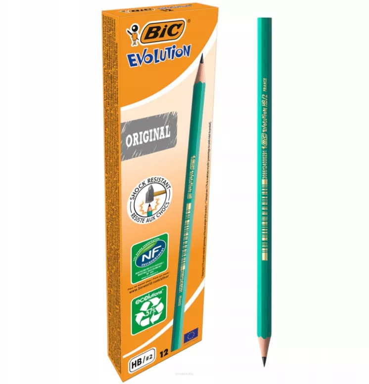12 x Ołówek BiC Evolution Original HB bez gumki