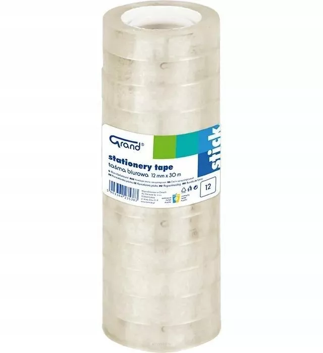 Taśma biurowa Grand 12mm/30m transparentna (12)