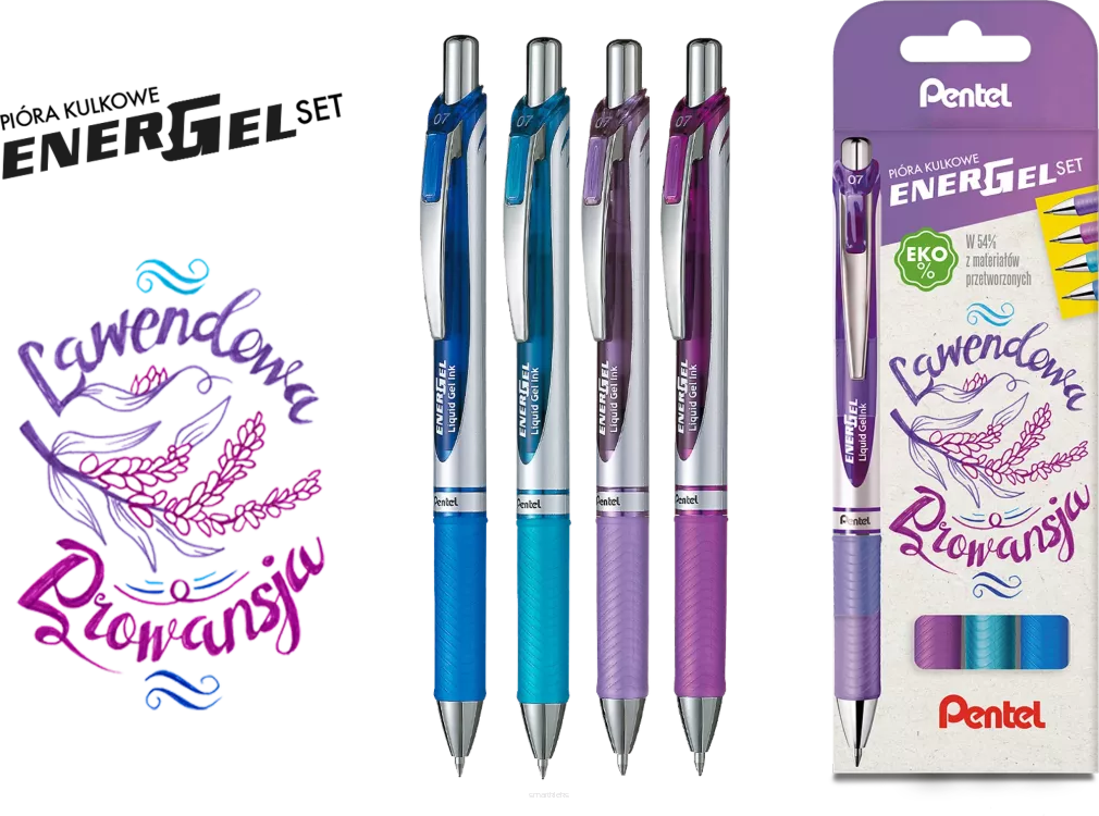 Pióro Kulkowe Zestaw Pentel 0,7 mm Lawendowa Prowansja SmartKleks.pl