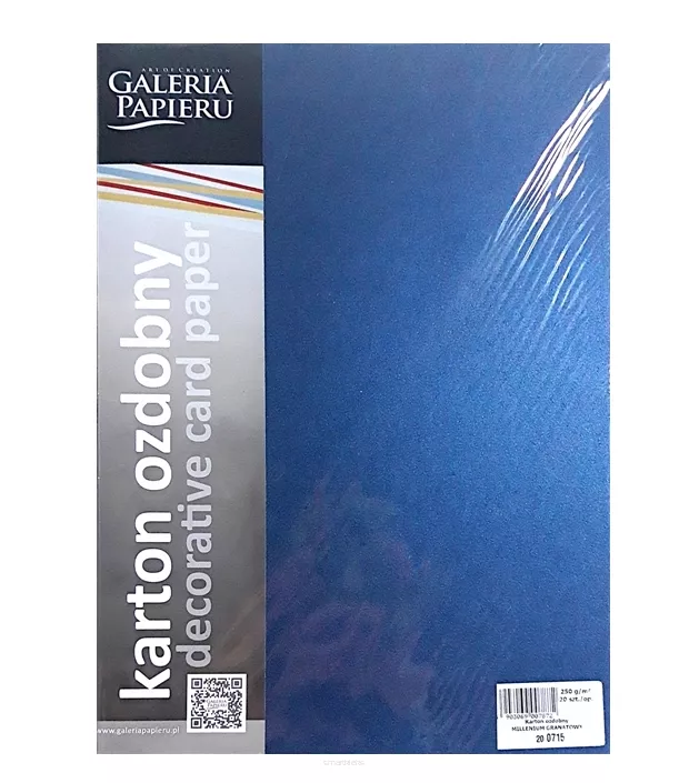 Karton Ozdobny Milenium Granatowy A4 Galeria Papieru smartkleks.pl